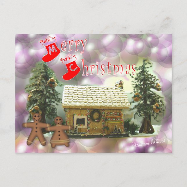 Cartão Postal De Festividades Gingerbread MC Postcard-customize (Frente)