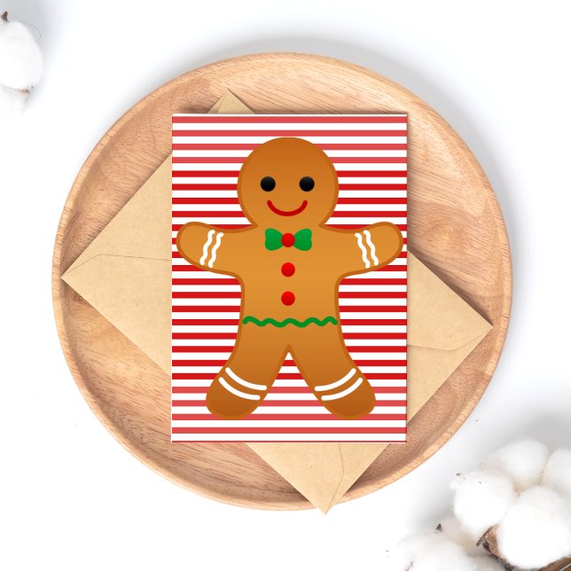 Cartão Postal De Festividades Gingercake Man - Feliz feriado - Greve vermelha (Criador carregado)