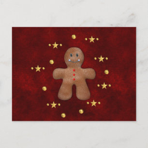 Cartão Postal De Festividades Gingerpão de Natal bonito
