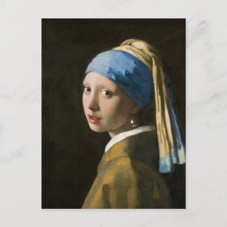 Cartão Postal De Festividades Girl with a Pearl Earring by Johannes Vermeer