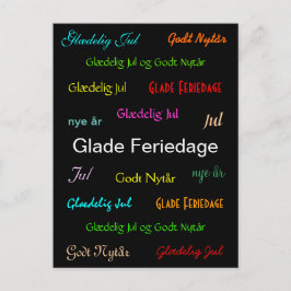 Cartão Postal De Festividades Glade Feriedage na Dinamarca de Natal