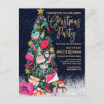Cartão Postal De Festividades Glam Girly Shoes Purse Makeup Christmas Tree<br><div class="desc">This girly and glamorous Christmas party invitation will be the talk of all your friends and family. It's a unique and stylish concept for your holiday papery. It features hand-drawn and hand-painted watercolor purses, high heel shoes, faux glitter ornaments, makeup, perfume bottles, wallets, candy canes, gift bag, and gift box....</div>