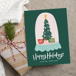 Cartão Postal De Festividades Globo de Neve Whimsical Não Foto