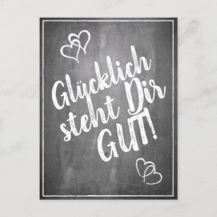 Cartão Postal De Festividades Glücklich, Dir, instinto! - im Kreidetafelstil