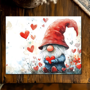 Cartão Postal De Festividades Gnome do Dia dos Namorados