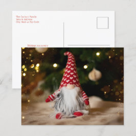 Cartão Postal De Festividades Gnomo Bonito Natal