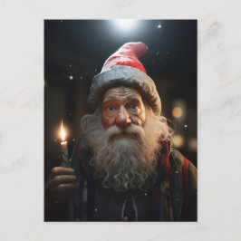 Cartão Postal De Festividades Gnomo de Natal Surpreendido