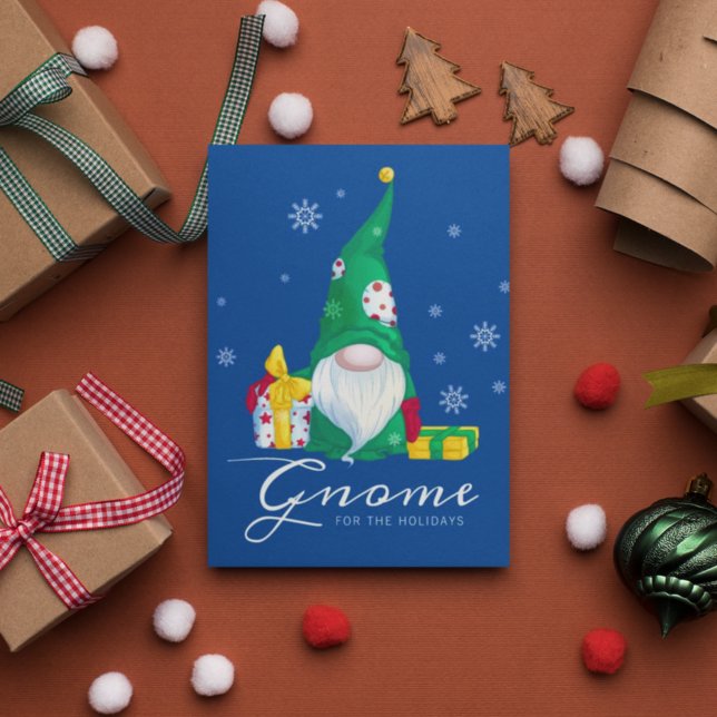 Cartão Postal De Festividades Gnomo para as Festas (Criador carregado)
