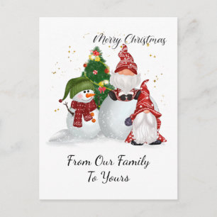 Cartão Postal De Festividades Gnomos de Natal