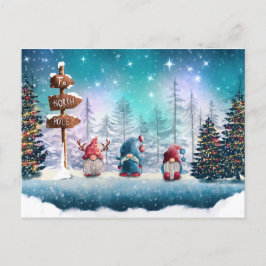 Cartão Postal De Festividades Gnomos de Natal