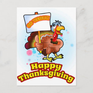 Cartão Postal De Festividades Go Vegan Happy Thanksgiving  Postcard