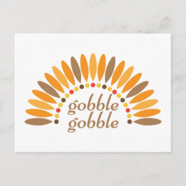 Cartão Postal De Festividades Gobble Gobble - Ação de Graças