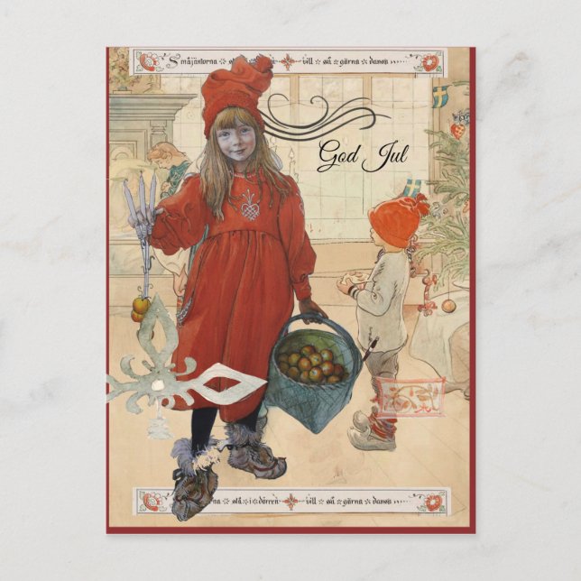 Cartão Postal De Festividades God Jul Helgkort  (Frente)