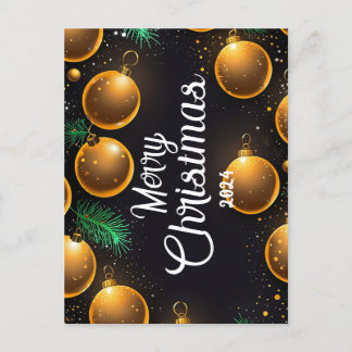 Cartão Postal De Festividades Gold Christmas - Cartes Pour Fêtes Annuelles