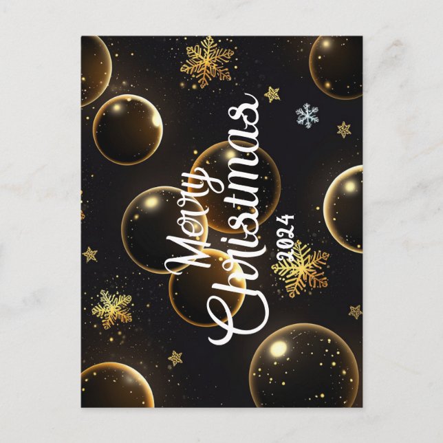 Cartão Postal De Festividades Gold modern Christmas - Cartes Fêtes Annuelles  (Frente)