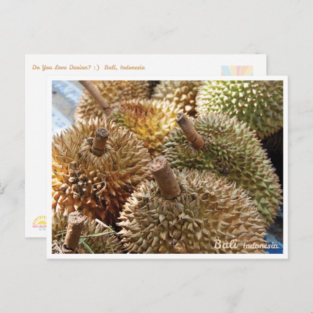 Cartão Postal De Festividades Golden Durian Bali Market – Travel Postcard (Frente/Verso)