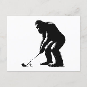 Cartão Postal De Festividades Golfing Bigfoot