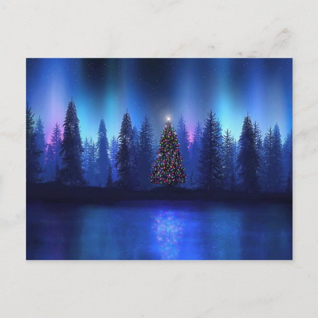 Cartão Postal De Festividades Gorgeous Deep Blue Christmas Cards and Gifts (Frente)