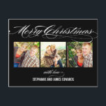 Cartão Postal De Festividades Gorgeous Script Christmas Photo Card<br><div class="desc">Celebrate the season with this modern and stylish holiday postcard from Berry Berry Sweet.</div>