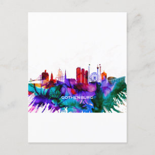 Cartão Postal De Festividades Gotemburgo Skyline