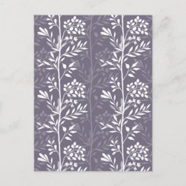 Cartão Postal De Festividades Graceful Floral Silhouette Lavender Purple Minimal