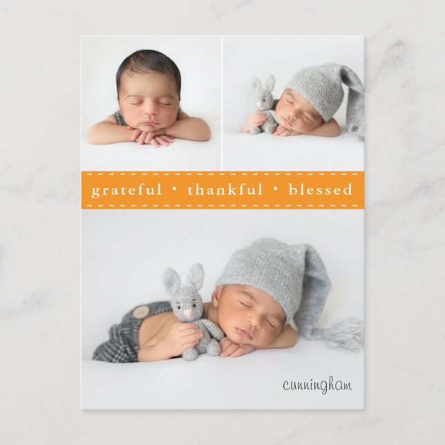 Cartão Postal De Festividades Gracioso Graças Abençoado Fotos de Ação de Graças (Frente)