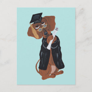 Cartão Postal De Festividades Graduado Dachshund