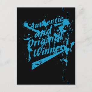 Cartão Postal De Festividades Graffiti Autêntico Vencedor Original Grunge Salpic