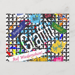 Cartão Postal De Festividades Grafite Saudações