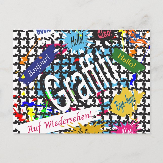 Cartão Postal De Festividades Grafite Saudações (Frente)