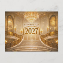 Grand Gold Art Deco Staircase New Year 2027