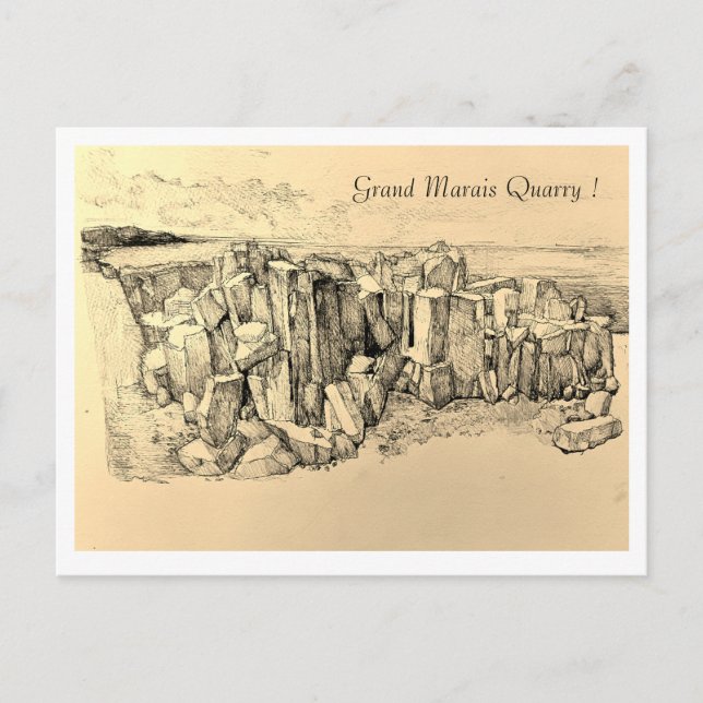 Cartão Postal De Festividades Grand Marais Quarry (Frente)