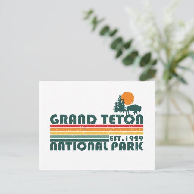 Cartão Postal De Festividades Grand Teton montanhas Parque Nacional Wyoming (Em pé/Frente)