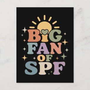 Cartão Postal De Festividades Grande fã de proteção solar SPF no verão