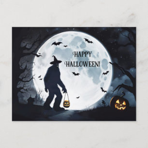 Cartão Postal De Festividades Grande Pé Feliz Tratamento ou Tratamento de Hallow