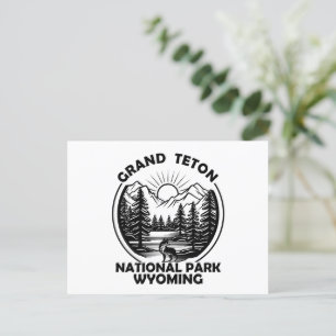 Cartão Postal De Festividades Grande Teton montanhas Parque Nacional Wyoming Hol