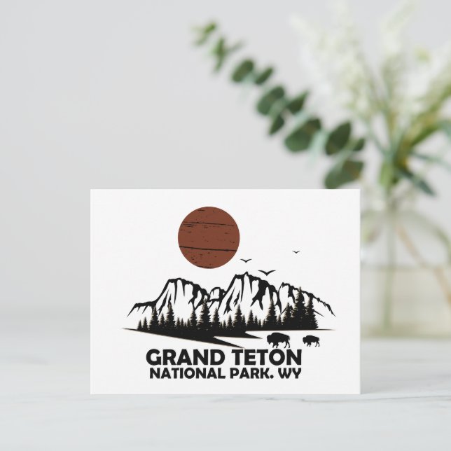 Cartão Postal De Festividades Grande Teton montanhas Parque Nacional Wyoming Hol (Em pé/Frente)