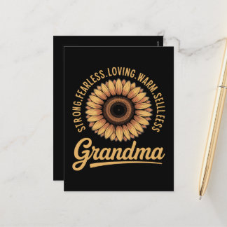 Cartão Postal De Festividades Grandma Sunflower Mothers day 