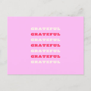 Cartão Postal De Festividades Gratidão, Agradecido, Citação de Gratidão, Rosa, F