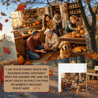 Cartão Postal De Festividades Gratidão Familiar Engraçada de Ação de Graças sem