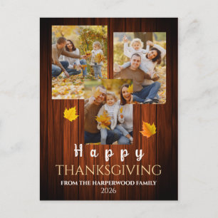 Cartão Postal De Festividades Gratidão Foto de família simples e feliz de ação