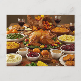 Cartão Postal De Festividades Gratidão Jantar de Ação de Graças Postal Aconchega