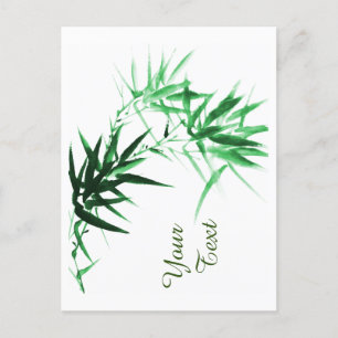 Cartão Postal De Festividades Green Bamboo Twig