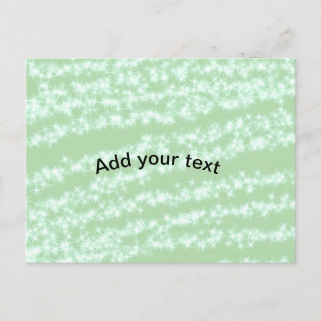 Cartão Postal De Festividades Green pastel glitter sparkle name text boho retro  (Frente)