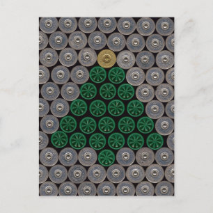 Cartão Postal De Festividades Green Shotgun shell tree Christmas Card 2