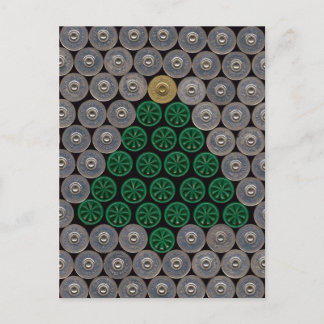 Cartão Postal De Festividades Green Shotgun shell tree Christmas Card 2