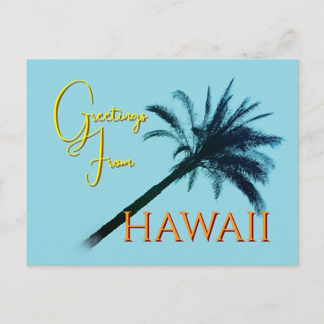 Cartão Postal De Festividades Greetings From Hawaii - Palm Trees (Frente)
