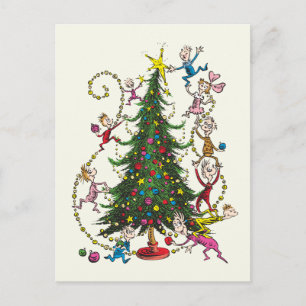 Cartão Postal De Festividades Grinch Clássico Árvore de Natal