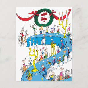 Cartão Postal De Festividades Grinch Clássico Festa Alegre Alegre