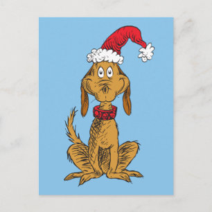 Cartão Postal De Festividades Grinch Clássico Max - Chapéu de Papai Noel